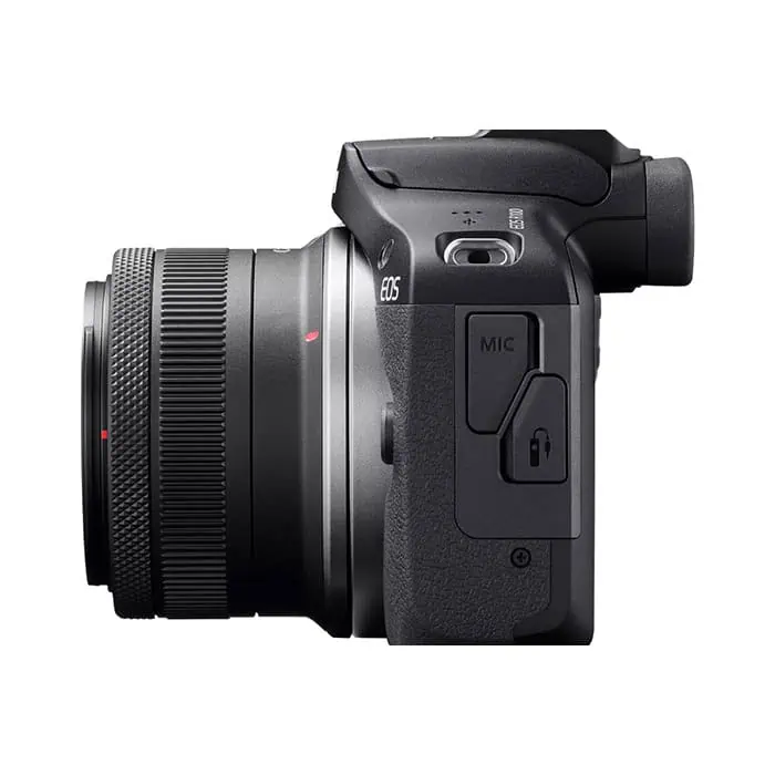 canon-eos-r100-rf-18-45-left-angle تصویر دوربین Canon R100 با لنز 45-18 کیت