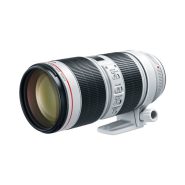 نمای کلی لنز Canon EF 70-200mm f/2.8L IS III USM؛ تله‌زوم سری L با بدنه سفید، حلقه سه‌پایه و رینگ کنترل زوم/فوکوس
