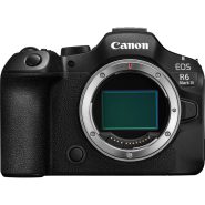 Front view of Canon EOS R6 Mark III mirrorless camera body showing lens mount and control layout