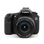 Front view of Canon EOS 60D DSLR camera body showing lens mount and control layout