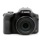 Front view of Canon PowerShot SX60 HS superzoom digital camera with 65x optical zoom lens