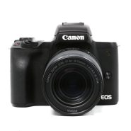 Front view of Canon EOS M50 Mark II with EF-M 18-150mm IS STM lens