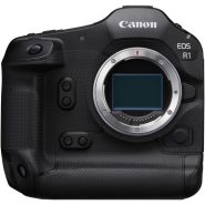 Front view of Canon EOS R1 full frame mirrorless camera body